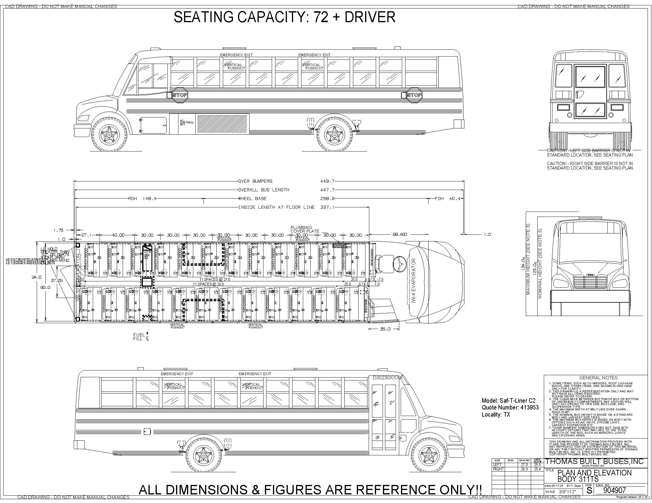 THOMAS BUILT BUSES C2 - 311TS