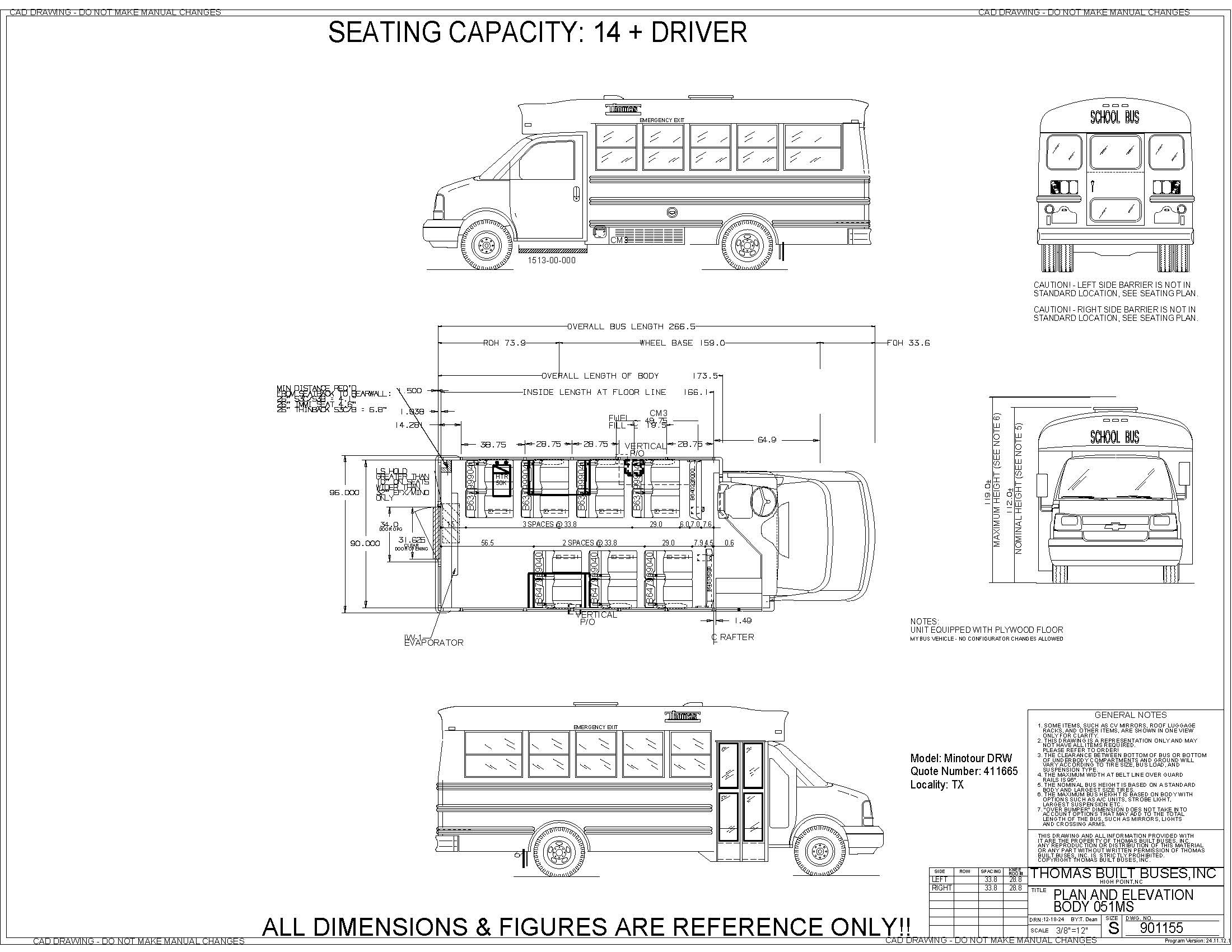 THOMAS BUILT BUSES MINOTOUR - 051MS - DRW SC