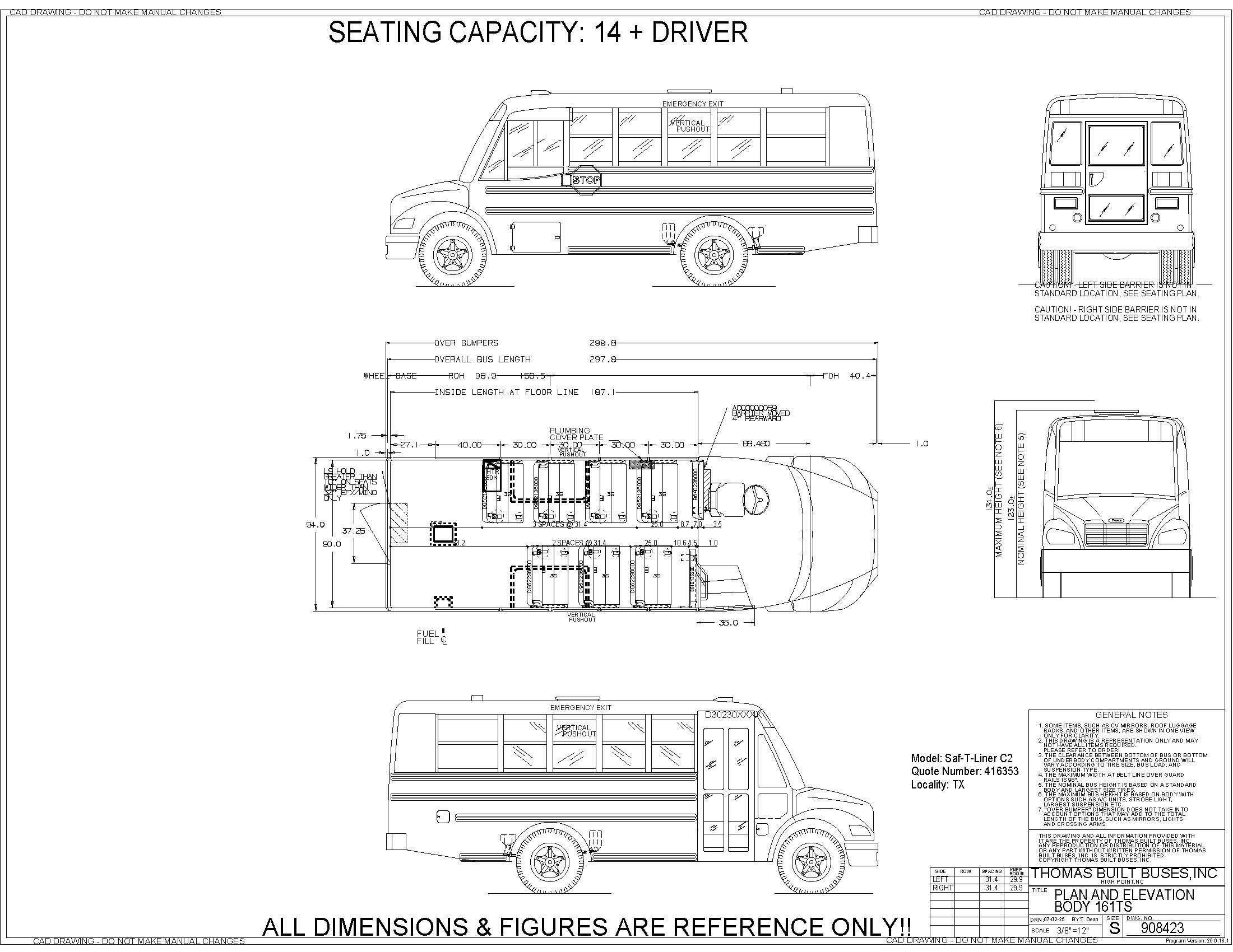 THOMAS BUILT BUSES C2 - 161TS