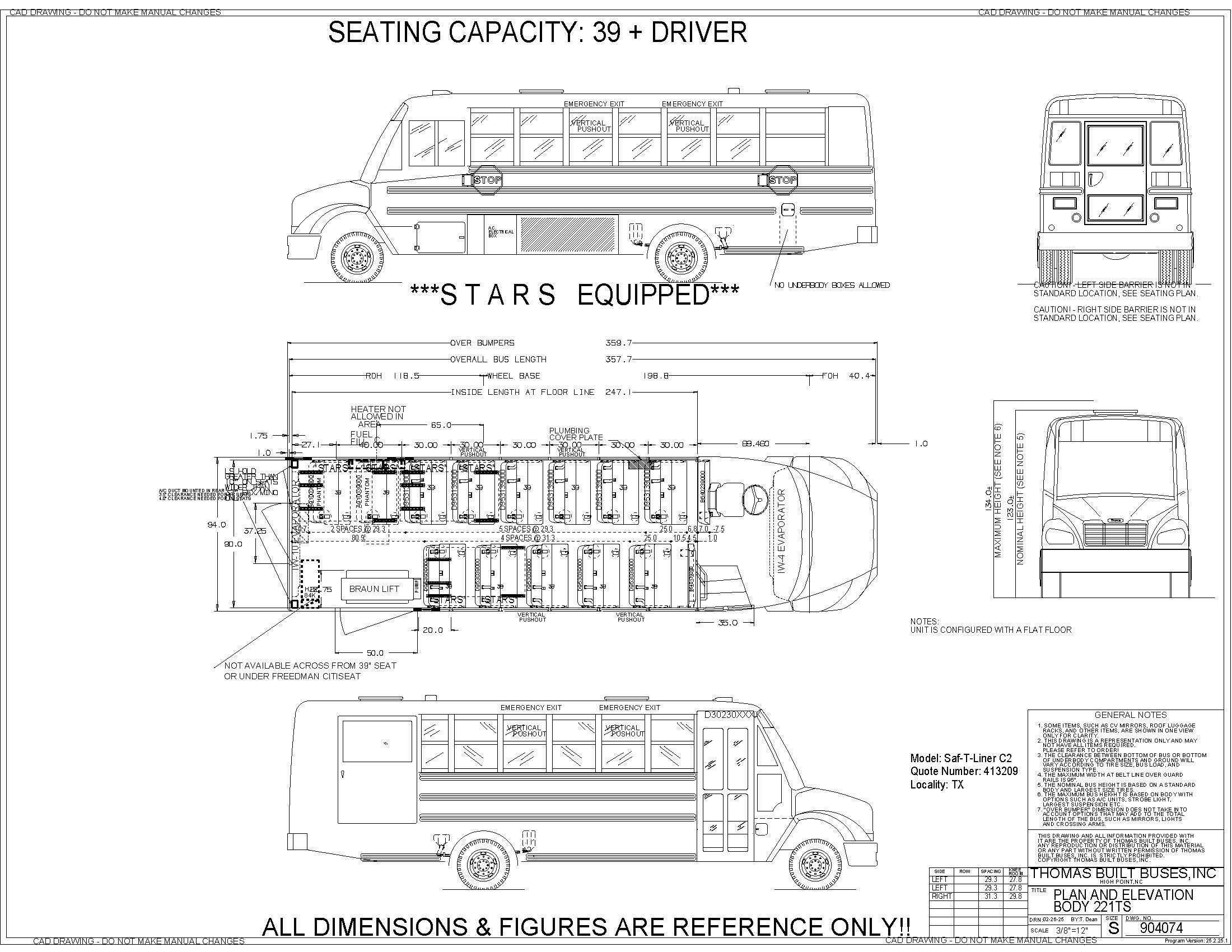 THOMAS BUILT BUSES C2 - 221TS
