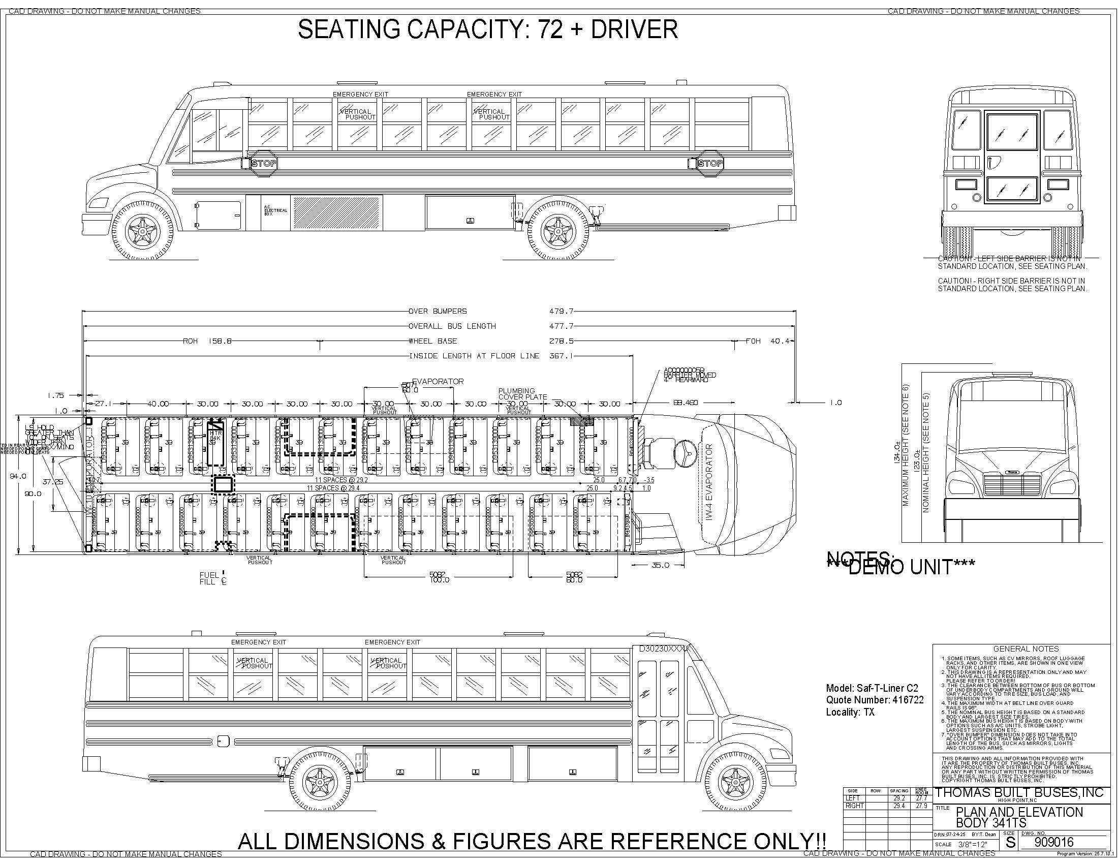 THOMAS BUILT BUSES C2 - 341TS