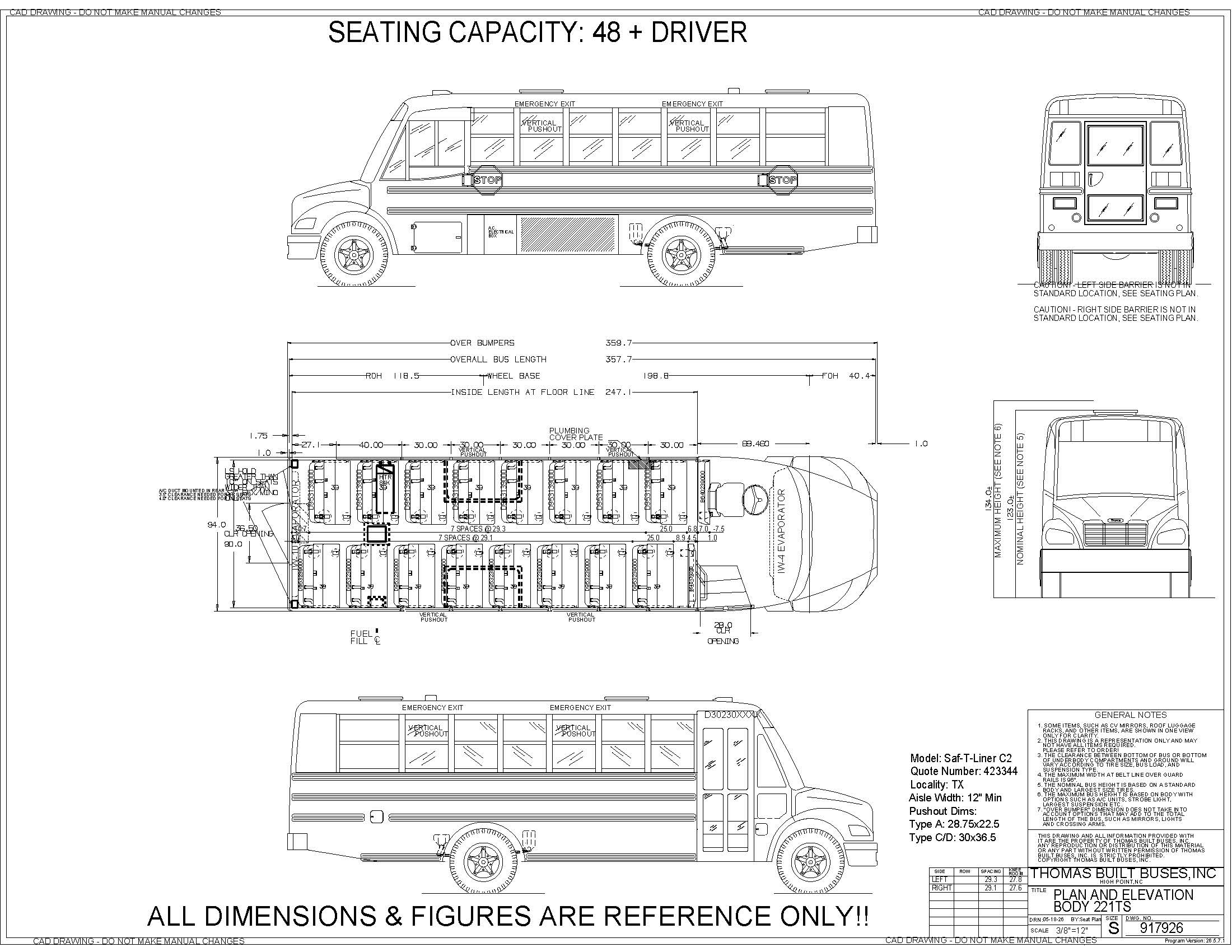 THOMAS BUILT BUSES C2 - 221TS