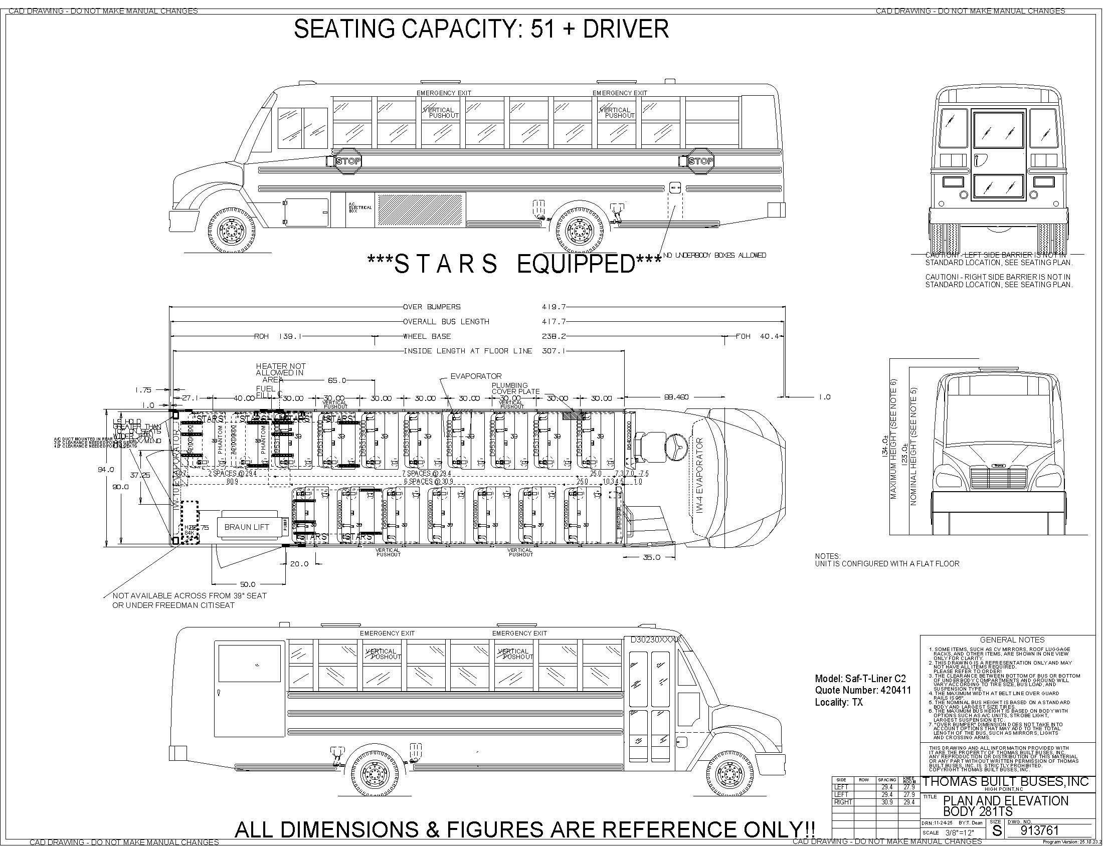 THOMAS BUILT BUSES C2 - 281TS
