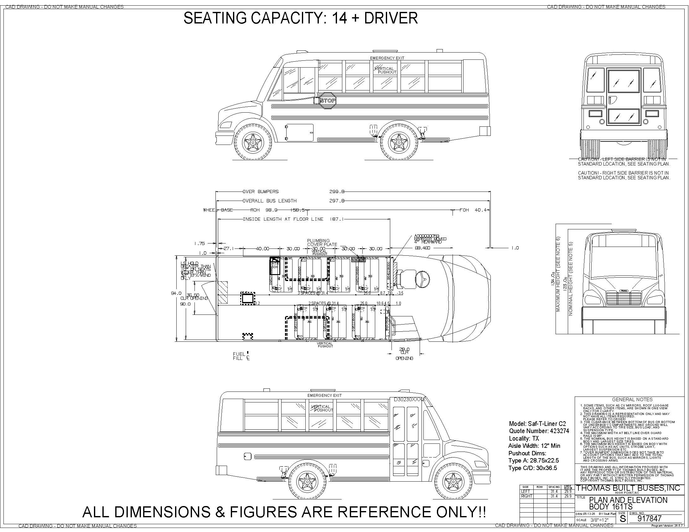 THOMAS BUILT BUSES C2 - 161TS